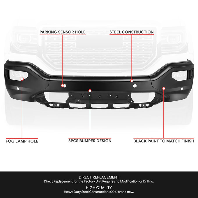 Modular Style Bumper Front Bumper <br>16-19 GMC Sierra 1500 Limited
