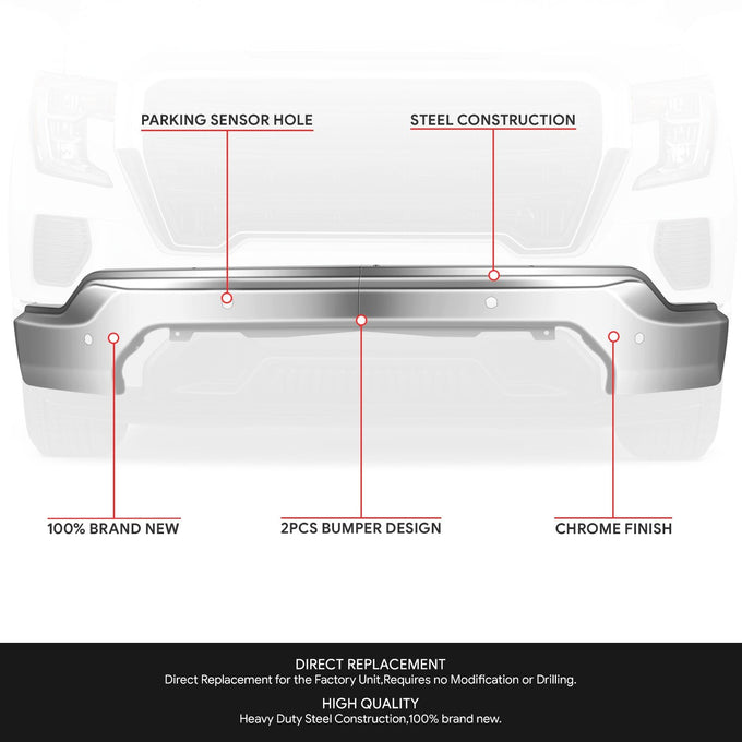 Modular Style Front Bumper w/ Parking Sensor Holes <br>19-21 GMC Sierra 1500, 2022 2500 Limited