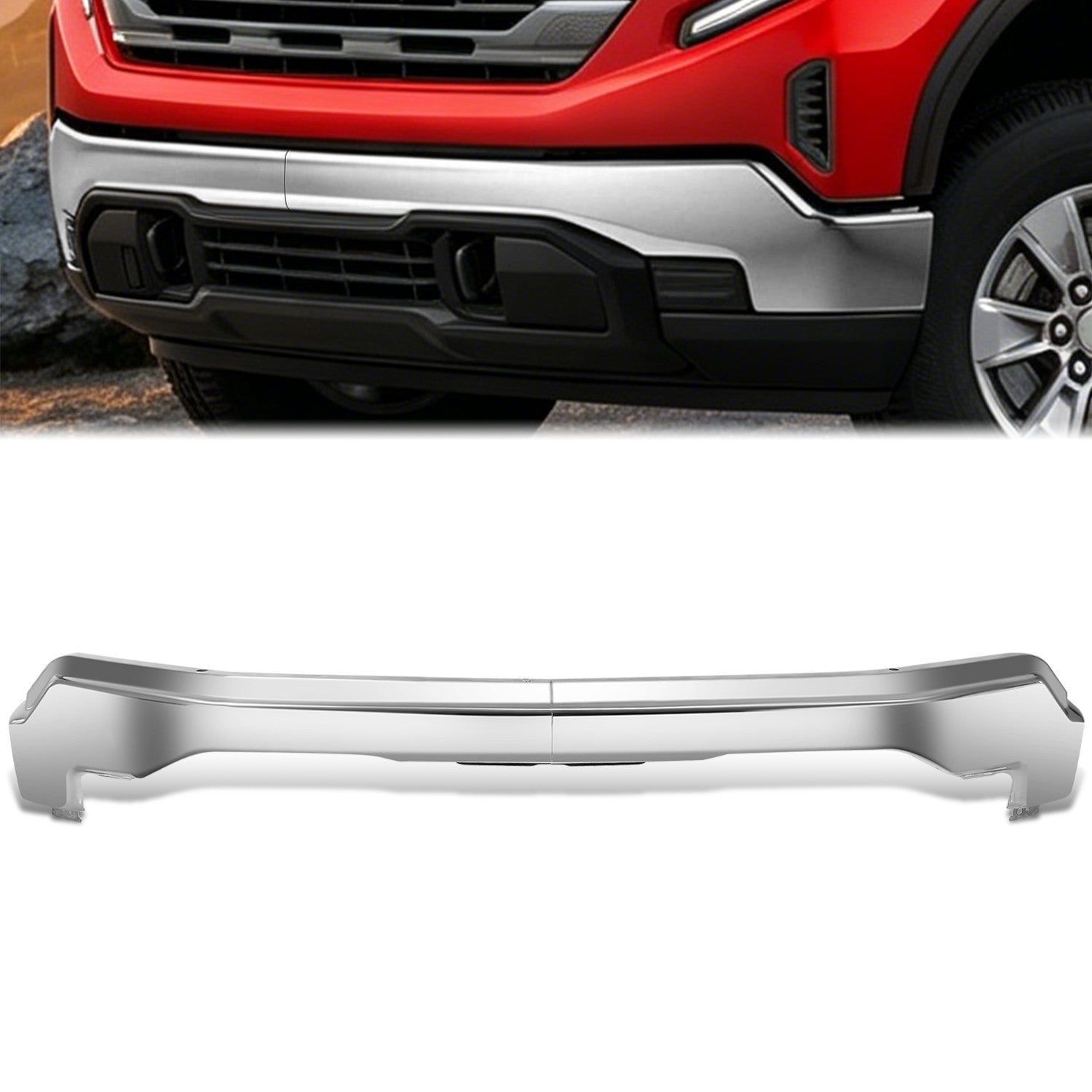 Chrome Steel Front Bumper Impact Bar<br>22-26 GMC Sierra 1500, 2022 1500 Limited
