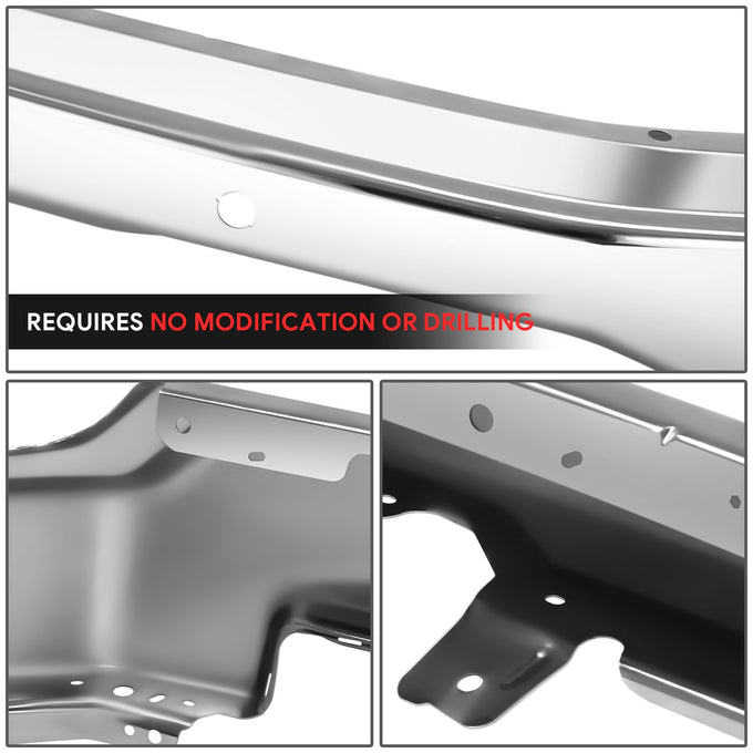 Chrome Front Bumper Impact Bar w/ Park Sensor Holes<br>22-26 GMC Sierra 1500, 2022 1500 Limited