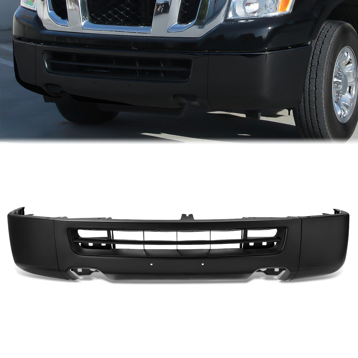 Modular Style Front Bumper w/ Fog Light Cutouts<br>12-21 Nissan NV1500 2500 3500