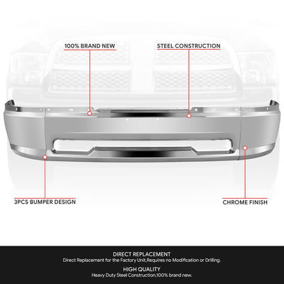 Modular Style Bumper Front Bumper (w/Fog Light Holes) <br>09-12 Dodge Ram 1500