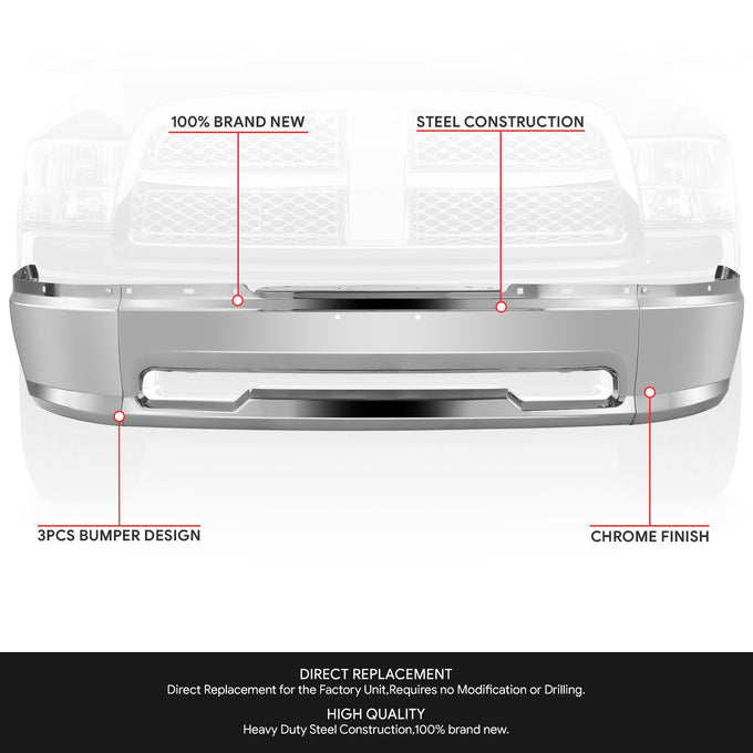 Modular Style Bumper Front Bumper (w/Fog Light Holes) <br>09-12 Dodge Ram 1500