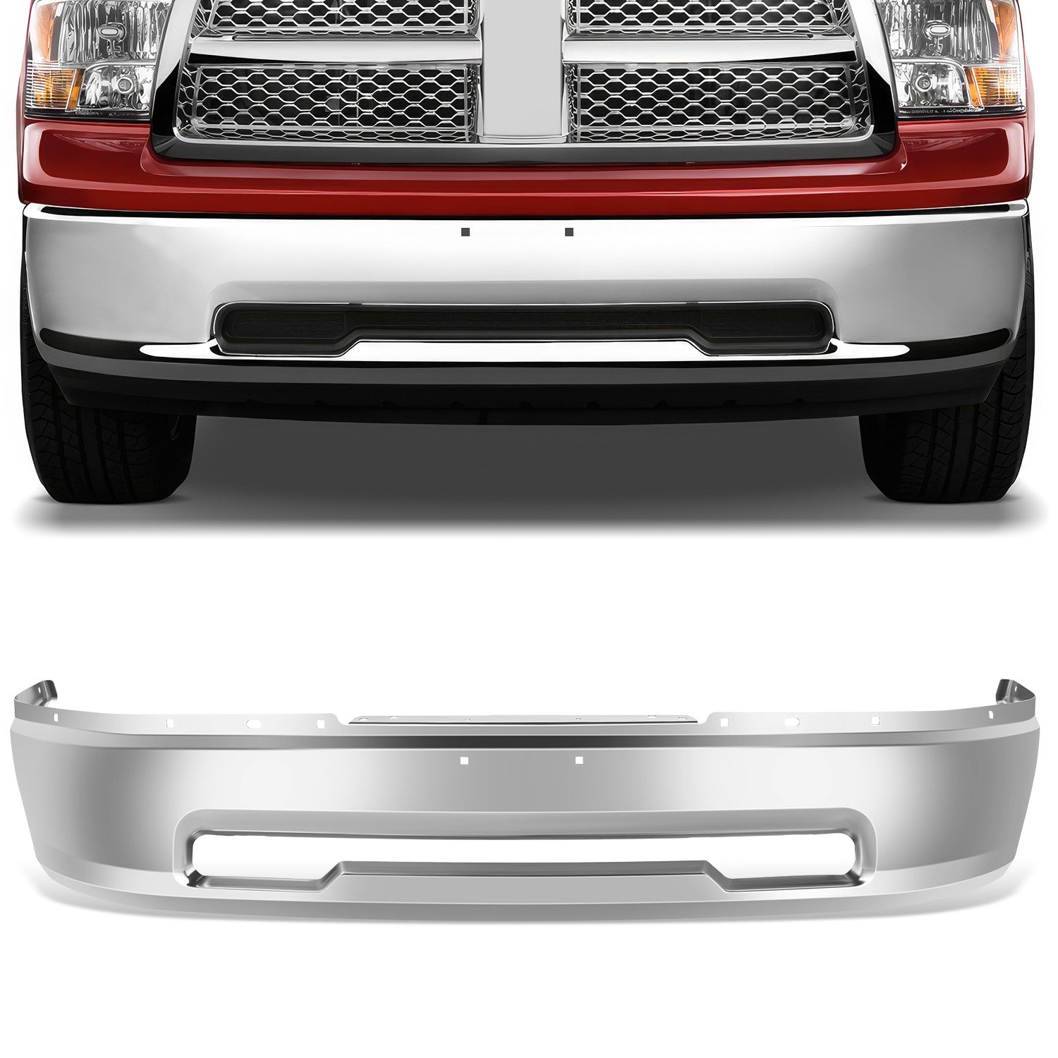 Front Bumper (w/Fog Light Holes) <br>09-12 Dodge Ram 1500