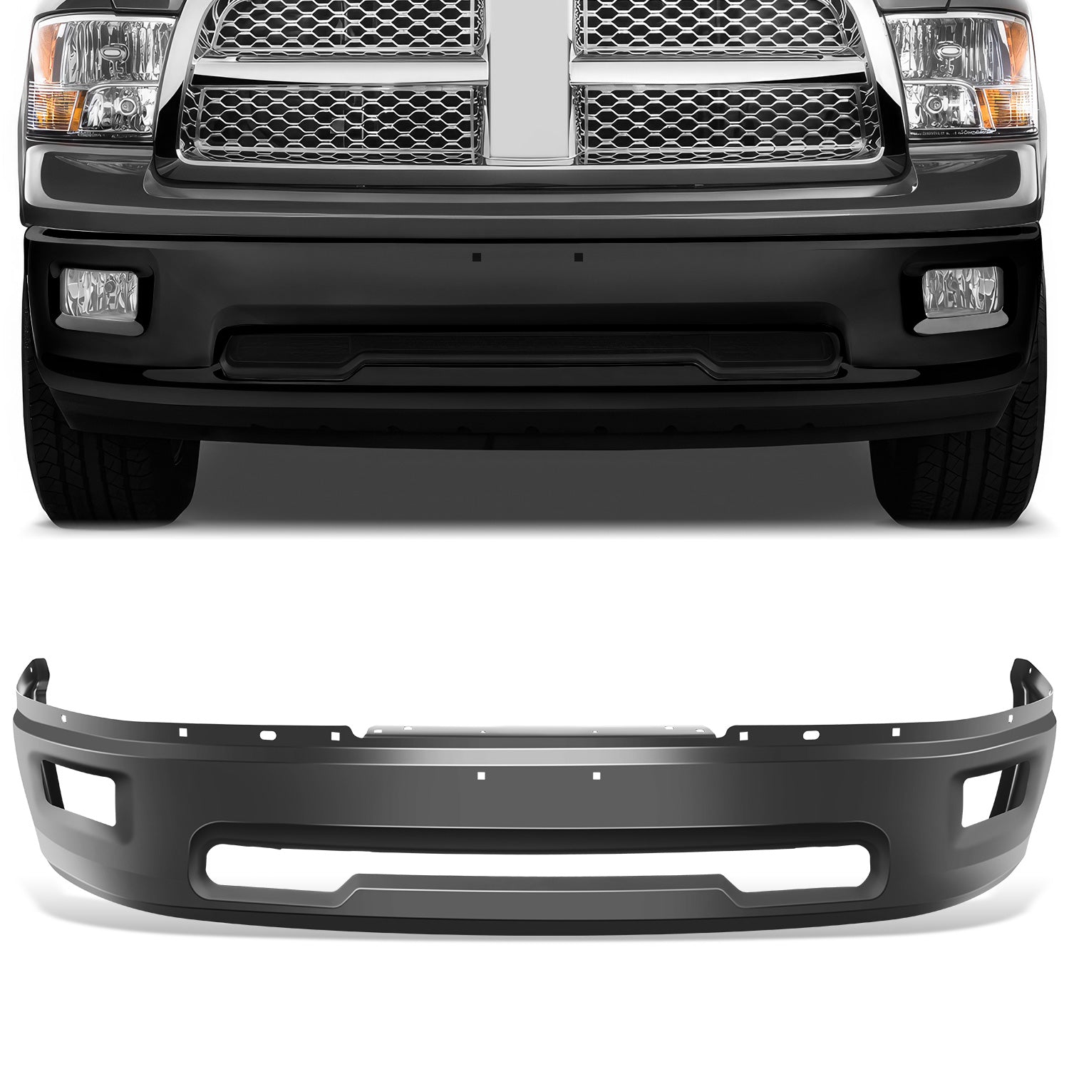 Front Bumper (w/Fog Light Holes) <br>09-12 Dodge Ram 1500
