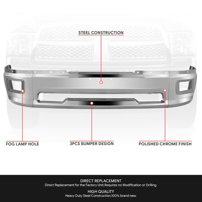 Modular Style Front Bumper (w/Fog Light Holes) <br>09-12 Dodge Ram 1500