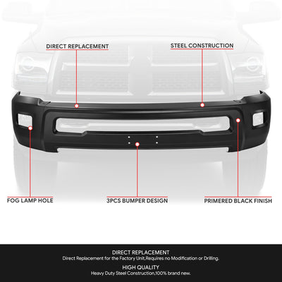 Modular Style Front Bumper w/ Fog Light Cutouts<br>15-19 Chevy Silverado 2500 3500