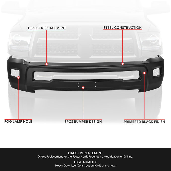 Modular Style Front Bumper w/ Fog Light Cutouts<br>15-19 Chevy Silverado 2500 3500