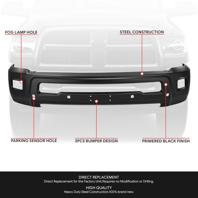 Modular Style Front Bumperw/ Fog Light Cutouts <br>10-18 Dodge Ram 2500 3500