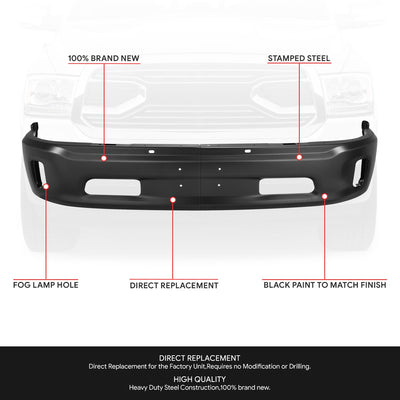 Modular Style Front Bumper Face Bar w/ Fog Light Holes <br>14-18 Ram 1500, 19-23 Ram 1500 Classic