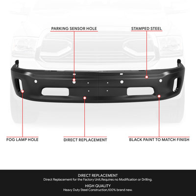 Modular Style Front Bumper Face Bar w/ Fog Light Holes <br>14-18 Ram 1500, 19-23 Ram 1500 Classic