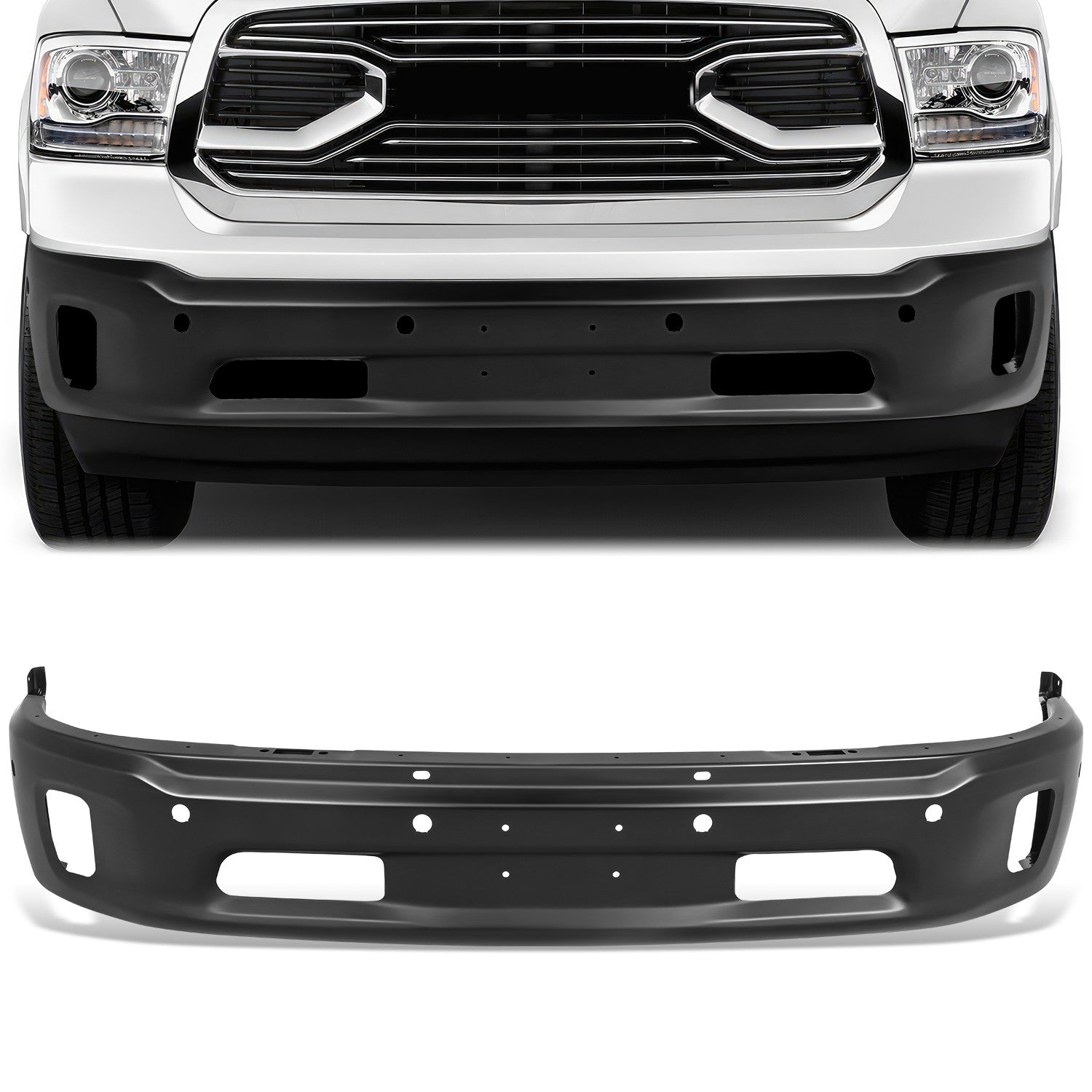 Front Bumper (w/Fog Light Holes) <br>14-18 Ram 1500, 19-23 Ram 1500 Classic