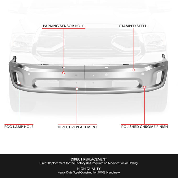Modular Style Front Bumper (w/Fog Light Holes) <br>14-18 Ram 1500, 19-23 Ram 1500 Classic