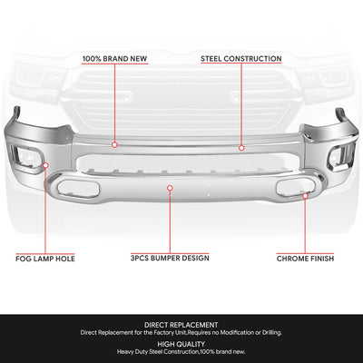 Modular Style Bumper Front Bumper Face Bar<br>19-22 Ram 1500