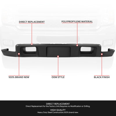 Black Front Bumper Valance Defllector<br>11-14 Chevy Silverado 2500HD 3500HD
