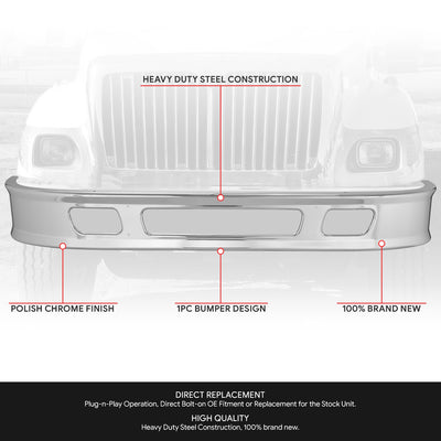 Front Lower Bumper (Chrome) <br> 02-18 International (WorkStar) 7300 7400 7500 7600 7700