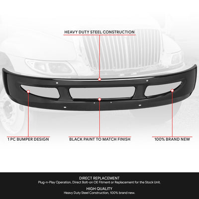Front Lower Bumper (Black) <br> 02-18 International 4200 8500 8600 SBA Transtar