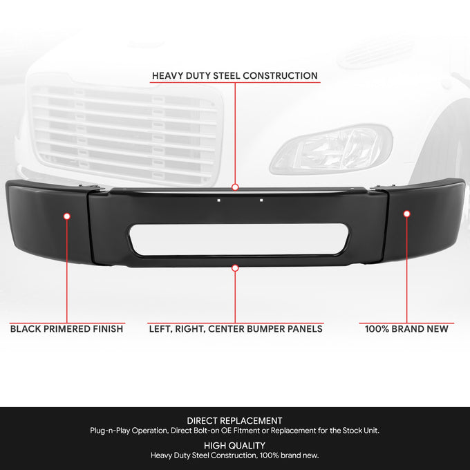 Front Lower Bumper (Black) <br> 03-21 Freightliner M2 112 / M2 106