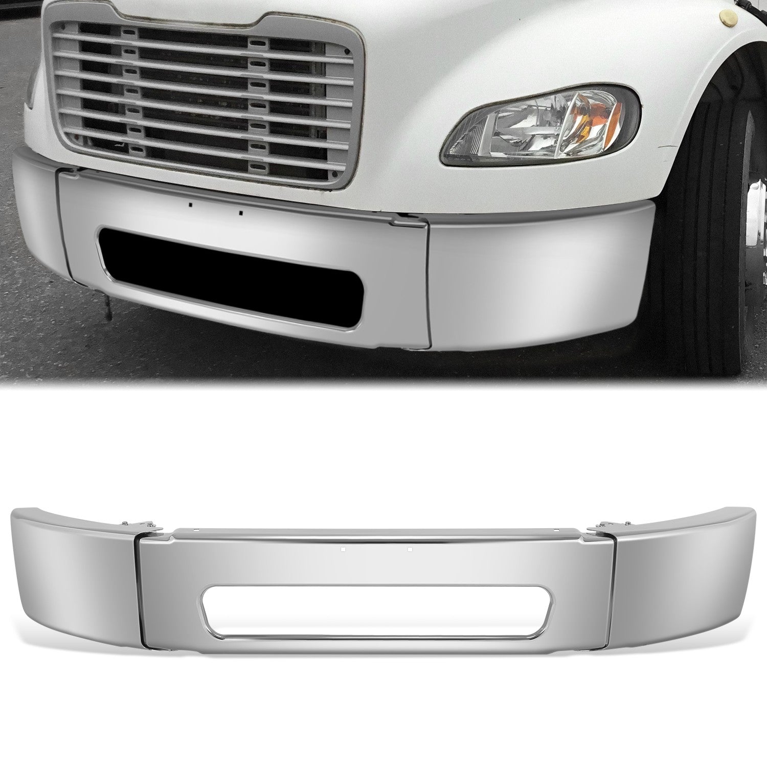 Front Lower Bumper (Chrome) <br> 03-21 Freightliner M2 112 / M2 106