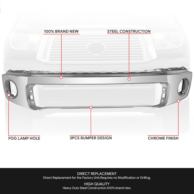 Modular Style Bumper Front Bumper (w/o Parking Sensor Hole) <br> 07-13 Toyota Tundra