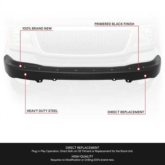 Front Bumper Face Bar <br> 99-04 Ford F-150 Heritage
