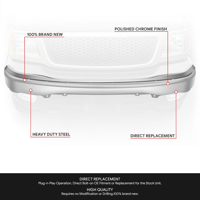 Front Bumper Face Bar <br> 99-02 Ford Expedition F-150 Heritage