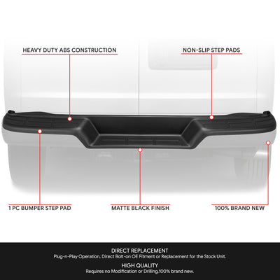 Factory Style ABS Plastic Rear Bumper Step pad <BR>96-14 Chevy Express 1500, 96-23 Express 2500, 3500