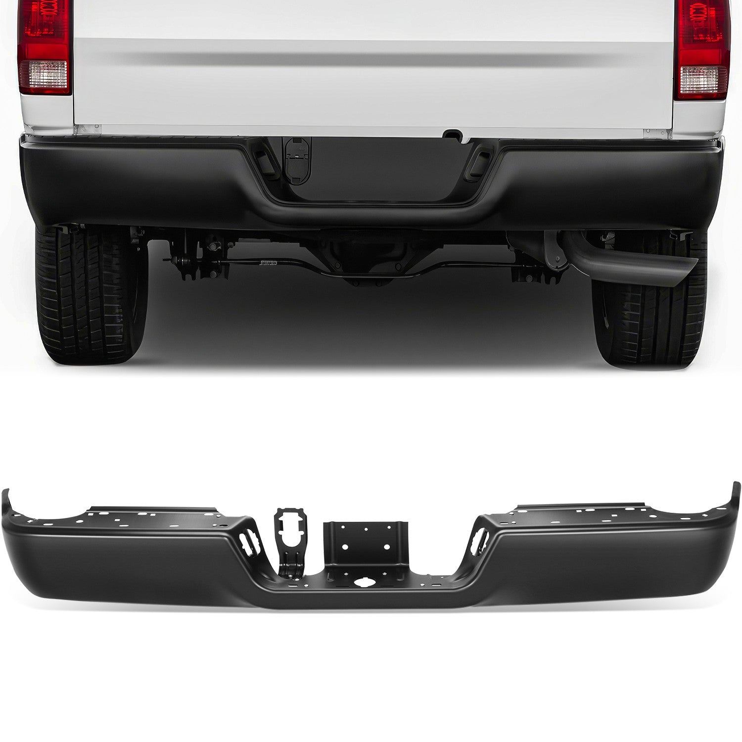 Rear Bumper Bar W/O Dual Exhaust & Park Assist <br> 09-24 Dodge Ram 1500 2500 3500 Classic