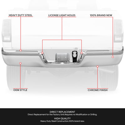 Rear Bumper Bar W/O Park Assist Hole <br> 13-18 Ram 2500 3500