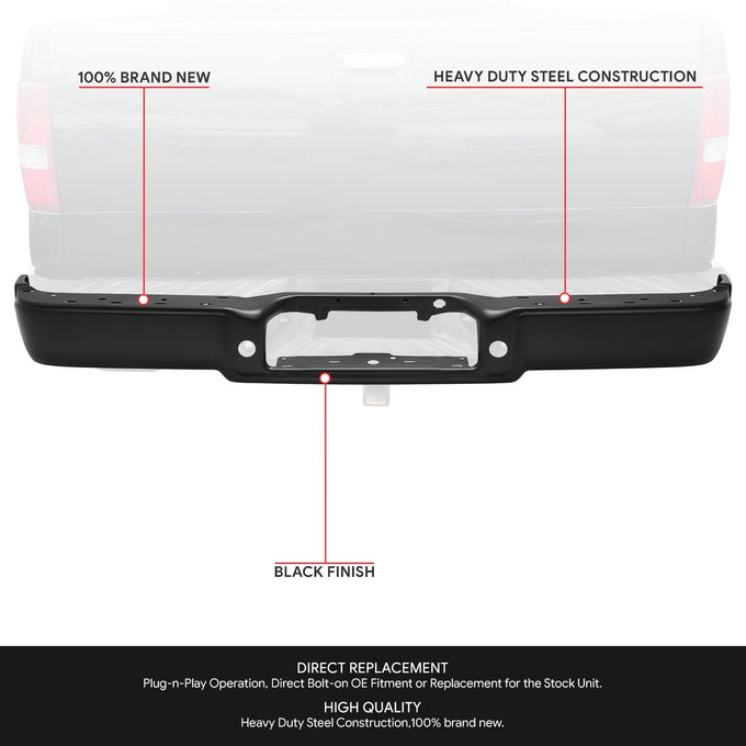 Rear Bumper Face Bar (W/O Rear Object Sensors) <br> 04-06 Ford F-150