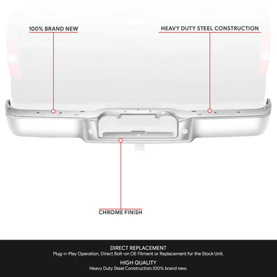 Rear Bumper Face Bar (W/O Rear Object Sensors) <br> 04-06 Ford F-150