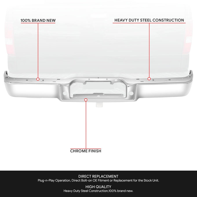 Rear Bumper Face Bar (W/O Rear Object Sensors) <br> 04-06 Ford F-150
