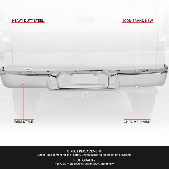 Factory Style Rear Bumper Face Bar <br> 04-08 Ford F-150, 06-08 Lincoln Mark LT