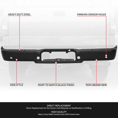 Rear Bumper Face Bar W/Parking Assist Sensor Holes <br> 04-08 Ford F-150, 06-08 Lincoln Mark LT
