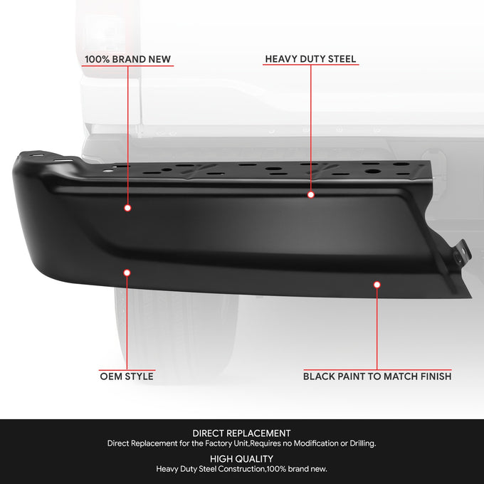 Rear Left Bumper End Cap Without Sensor <br> 21-24 Ford F-150