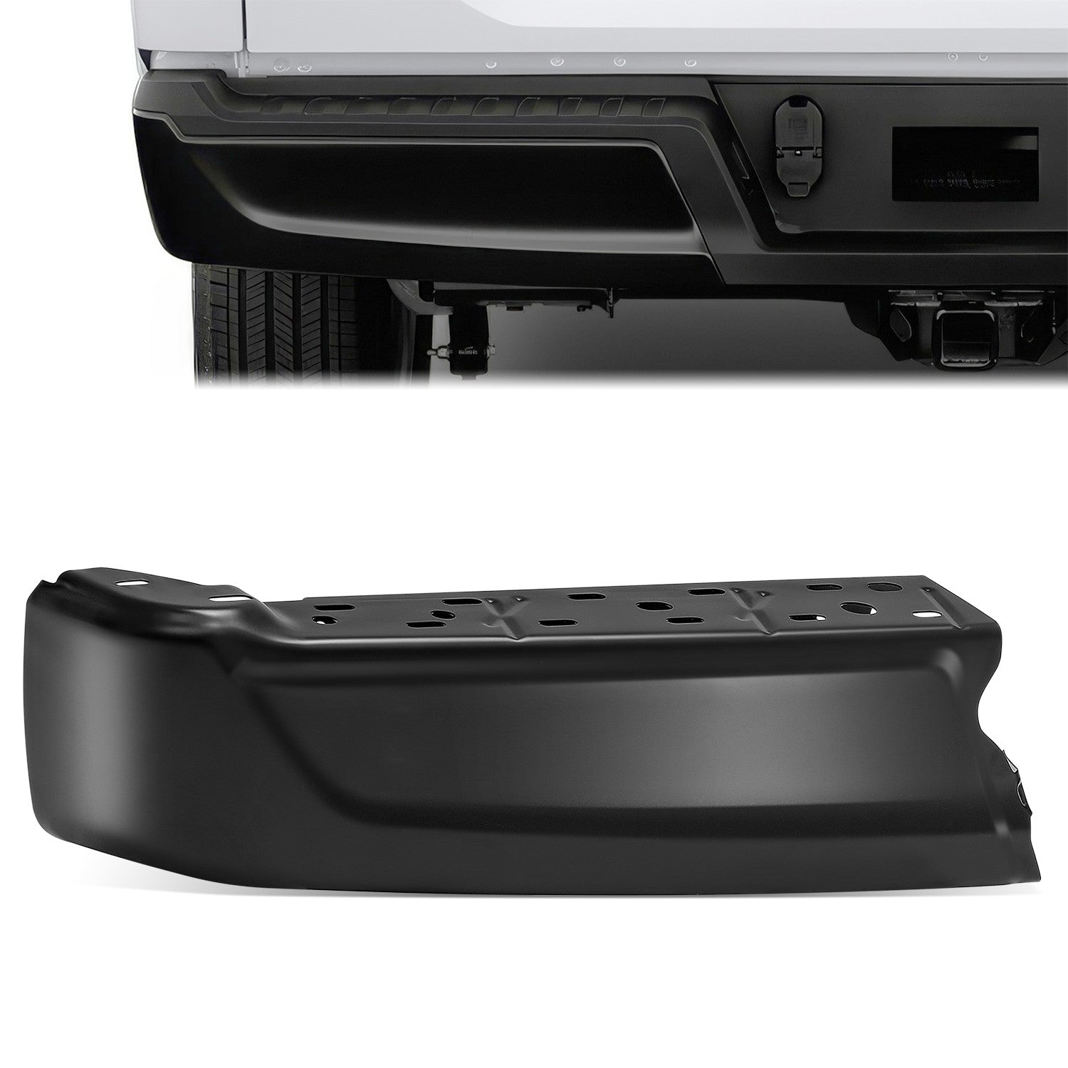 Rear Left Bumper End Cap Without Sensor <br> 21-24 Ford F-150