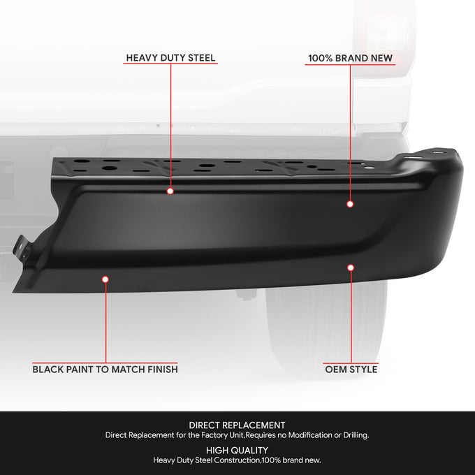 Rear Right Bumper End Cap Without Sensor <br> 21-24 Ford F-150
