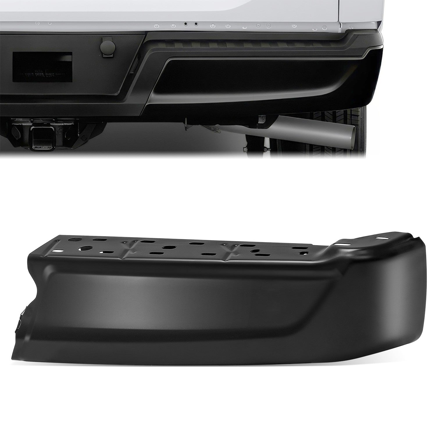 Rear Right Bumper End Cap Without Sensor <br> 21-24 Ford F-150