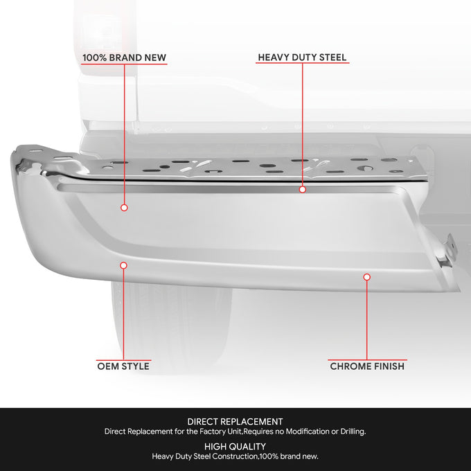 Rear Bumper End Caps Without Sensor <br> 21-24 Ford F-150