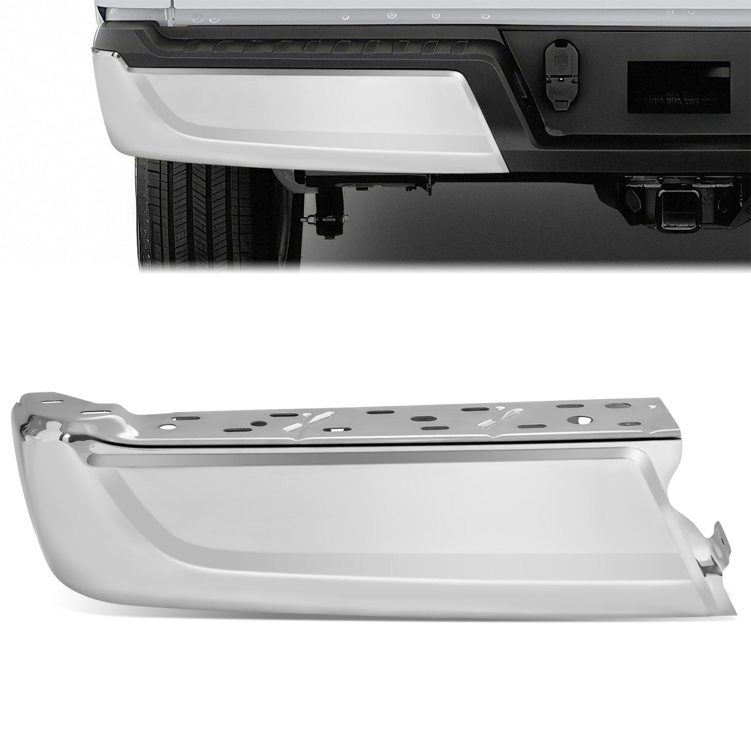 Rear Left Bumper End Cap Without Sensor <br> 21-24 Ford F-150