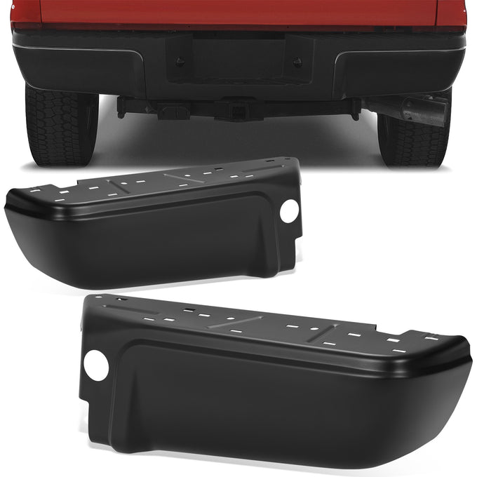 Pair of Rear Bumper Ends W/O Park Assist Hole <br> 08-16 Ford F-250 F-350 F-450 Super Duty