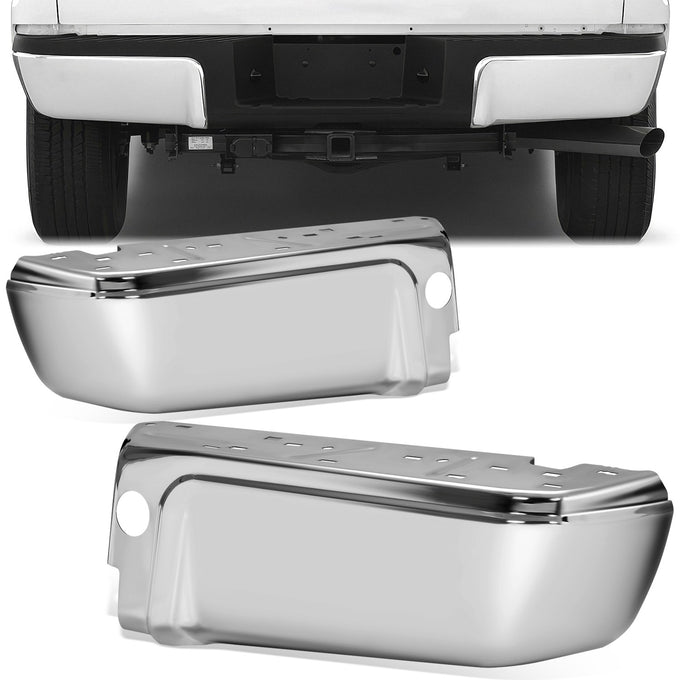 Pair of Rear Bumper Ends W/O Park Assist Hole <br> 08-16 Ford F-250 F-350 F-450 Super Duty