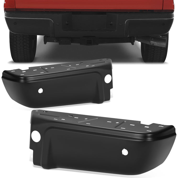 Pair of Rear Bumper Ends W/Park Assist Hole <br> 08-16 Ford F-250 F-350 F-450 Super Duty