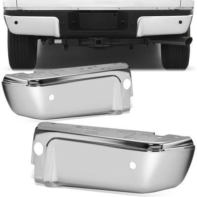 Pair of Rear Bumper Ends W/Park Assist Hole <br> 08-16 Ford F-250 F-350 F-450 Super Duty
