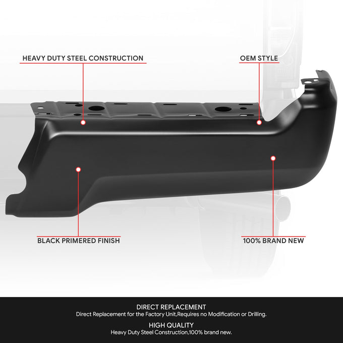 Rear Right Bumper End W/O Park Distance Sensors <br> 17-22 Ford F-250 F-350 F-450 Super Duty