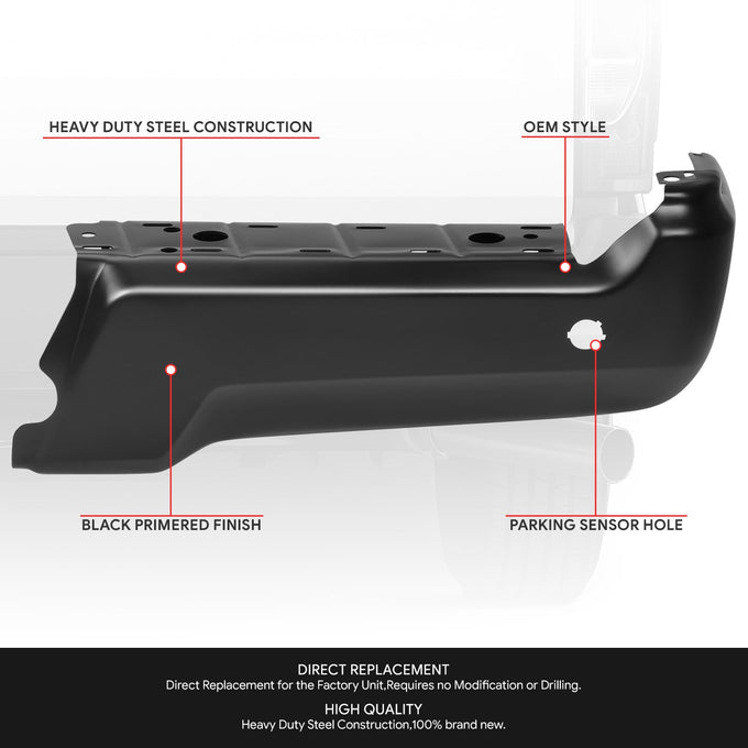 Rear Right Bumper End W/Park Distance Sensors <br> 17-22 Ford F-250 F-350 F-450 Super Duty
