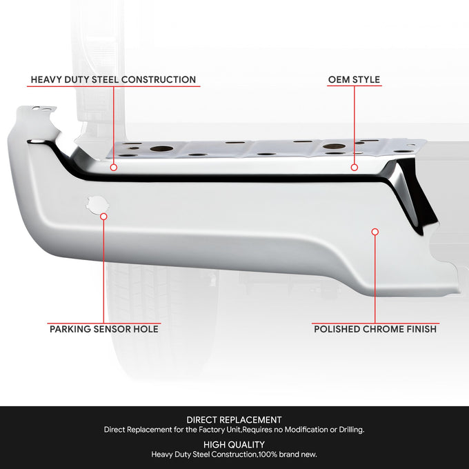 Rear Bumper Ends W/Park Distance Sensors <br> 17-22 Ford F-250 F-350 F-450 Super Duty