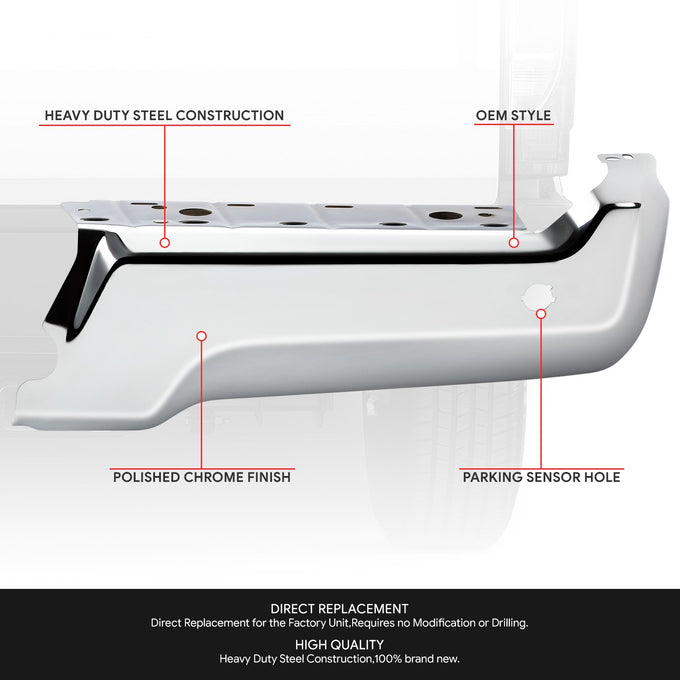 Rear Right Bumper End W/Park Distance Sensors <br> 17-22 Ford F-250 F-350 F-450 Super Duty