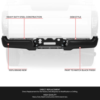 Rear Bumper Face Bar & Reinforcement <br> 17-22 Ford F-250 F-350 Super Duty