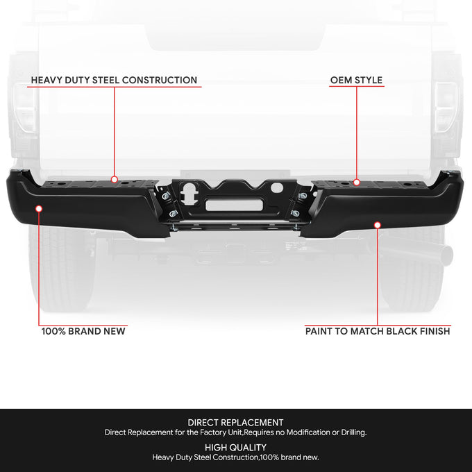 Rear Bumper Face Bar & Reinforcement <br> 17-22 Ford F-250 F-350 Super Duty